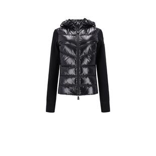 【自营】Moncler/盟可睐女士修身版薄款半羽绒鹅绒连帽拼接外套