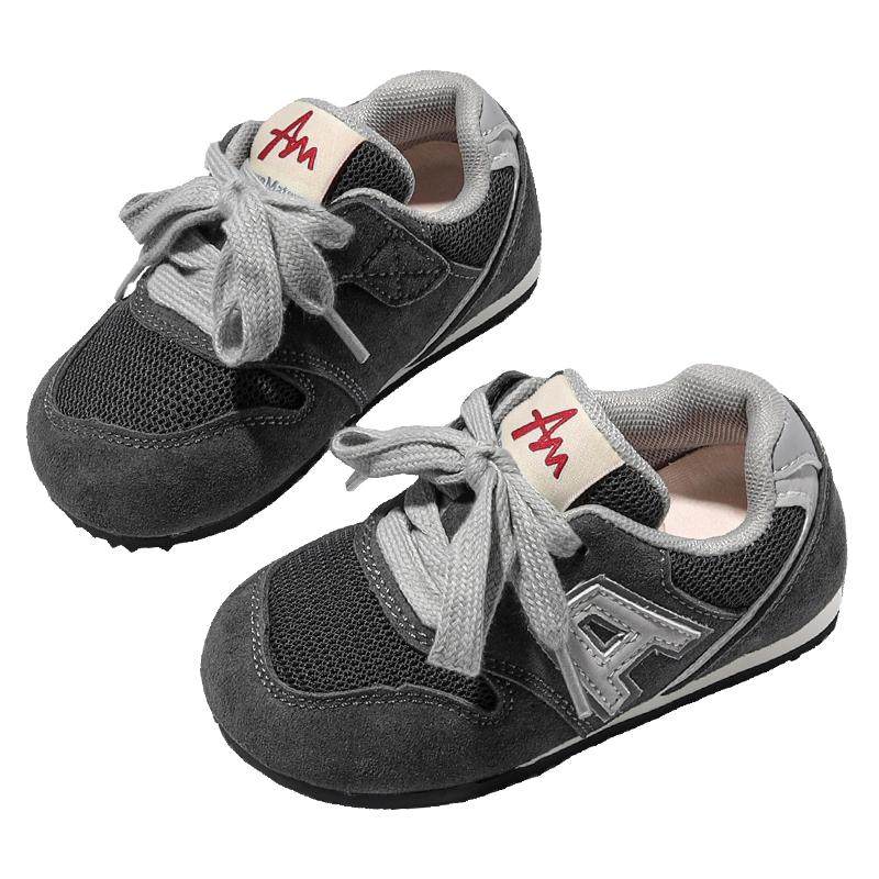 AM童鞋宝宝学步鞋棉鞋男2025秋冬新款复古运动鞋婴童机能防滑鞋女