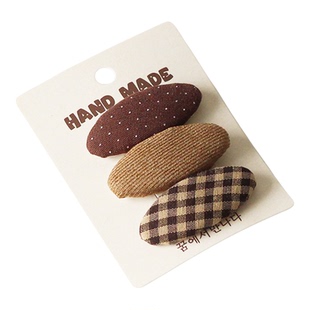 川野法式日韩布艺椭圆发夹女新款简约百搭侧边碎发小夹子头饰发饰