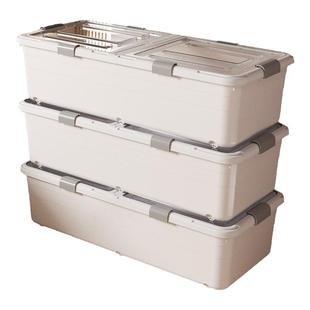 万派床底收纳箱塑料带轮抽屉式衣服被子透明整理床下收纳盒储物箱