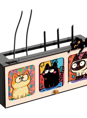 创意猫咪wifi路由器收纳盒子遮丑