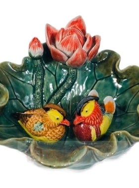 客厅小摆件鸳鸯荷花盆新品