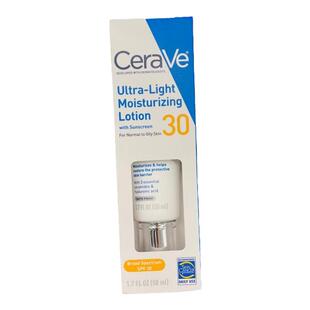 美国代购CeraVe适乐肤无油轻薄防晒霜SPF30保湿乳液轻盈日霜50ml