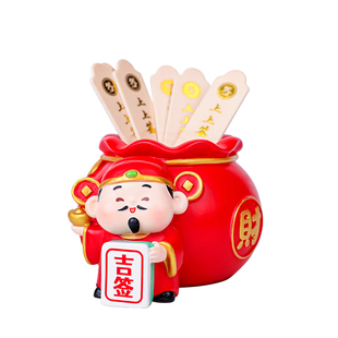 吉祥灵签签筒办公解压桌面摆件创意工位生财小摆件上上签礼品礼物