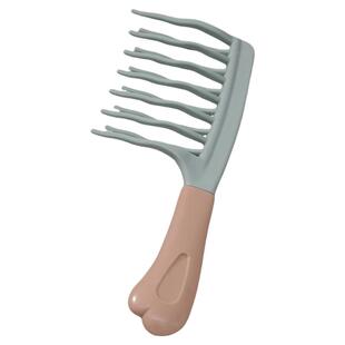 双排波浪齿卷发梳手柄头皮按摩梳蓬松梳理发店防静电卷发造型梳子