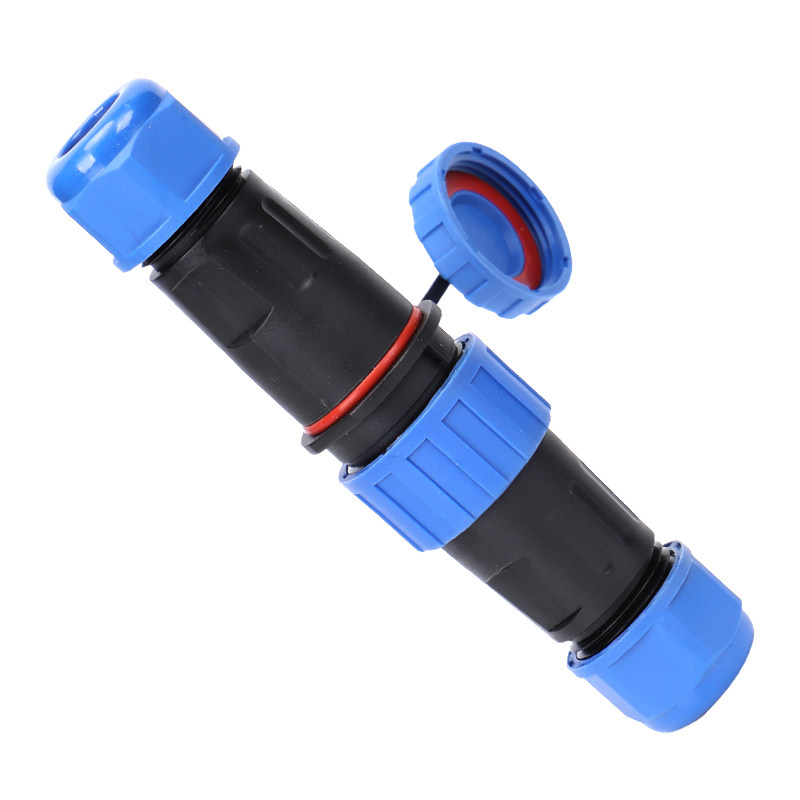 IP68防水航空插头插座螺丝接线免焊2芯3孔9P快速电线连接器对接头