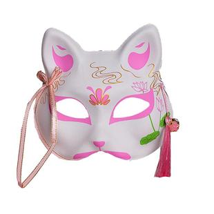 发光狐狸面具半脸古风面具女儿童日式萤火之森面具动漫万圣节道具