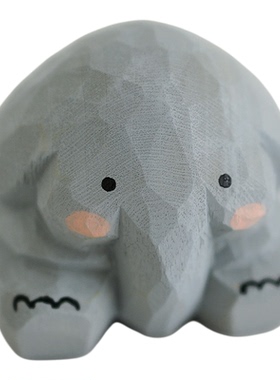 木刻自习室木雕大象摆件