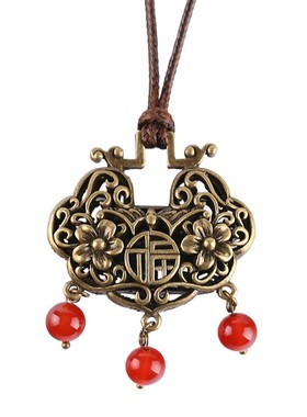 子木。原创手工长命锁女复古文艺