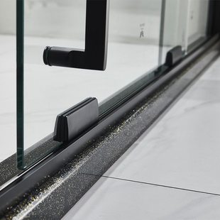 一字型淋浴房隔断门不锈钢玻璃淋浴门移门式干湿分离卫生间洗澡间