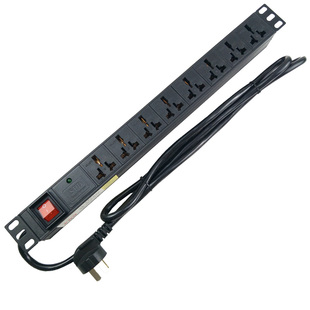 pdu机柜插座防雷8位PDU电源排插铝合金1U10A大功率机柜插排接线板