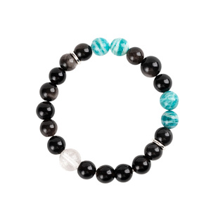 【三智合一】天河石黑曜石戒指手链项链套装范李李智慧专注礼物女