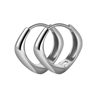 老银匠925纯银几何光感耳圈