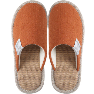 包头棉拖鞋亚麻女秋冬季家居家用室内情侣厚底棉麻拖鞋男防滑防臭