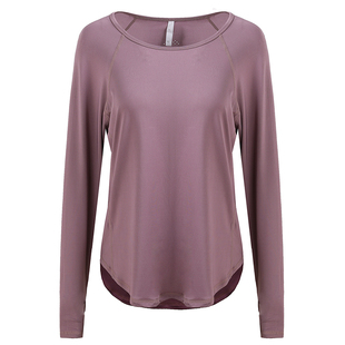 annerun运动上衣女宽松显瘦网红健身服跑步罩衫速干T恤长袖瑜伽服