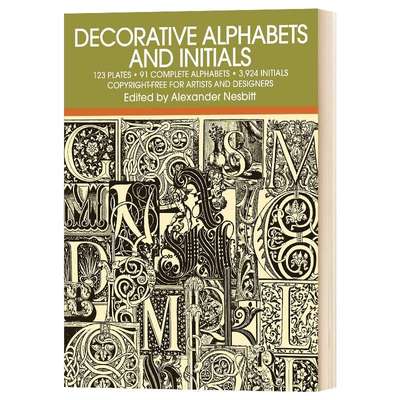 华研原版 装饰字母指南 英文原版 Decorative Alphabets and Initials 装饰字母和首字母 英文版 进口英语书籍