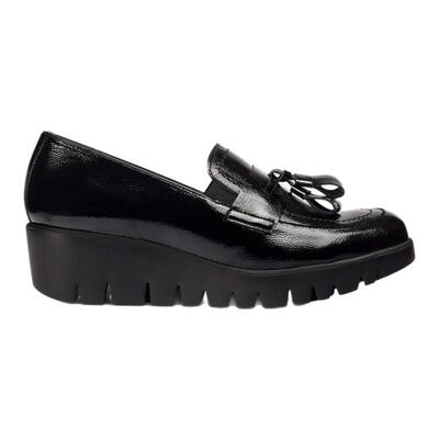 WONDERS西班牙原产进口一脚蹬超轻厚底圆头流苏休闲纯色女单鞋