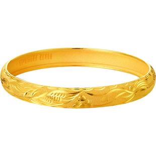 赛菲尔黄金手镯女足金999.9结婚送礼龙凤镯子黄金婚庆金镯子婚嫁