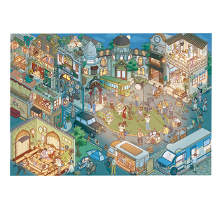 沪上剧场造景贴纸茶包包23.0系列大号高难度微缩场景3D立体小屋贴画手帐手工玩具女孩打发时间新年礼物