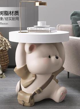 奔跑熊钥匙收纳摆件创意托盘小茶几客厅创意落地家居床头置物装饰