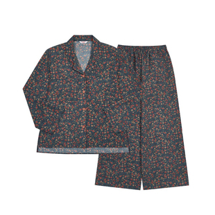 Ullala韩国进口复古碎花翻领长袖睡衣女大码秋冬家居服套装乌拉拉