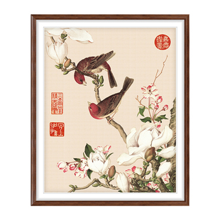 郎世宁仙萼长春合集十字绣2026新款客厅古风名画花鸟图刺绣手工绣