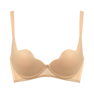 【光面无痕花瓣杯】私之森语薄内衣女软钢圈上托侧推大胸显小文胸