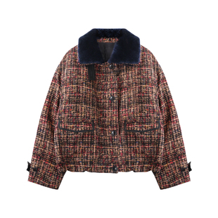 萧娘【武学伟专属设计】红云纱桑蚕丝白鹅绒拼接羽绒外套XNA1064