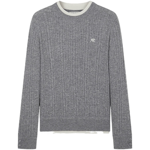 【T.W.R.C】TeenieWeenie小熊女装秋冬舒适休闲圆领绞花套头毛衣