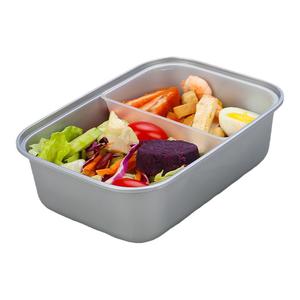 一次性饭盒带盖长方形高档外卖双层打包盒塑料美式快餐便当盒微波