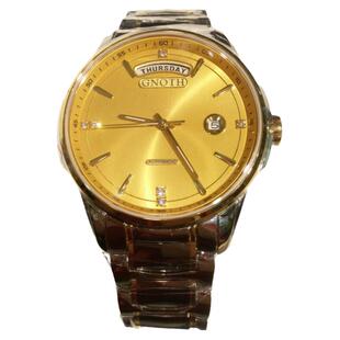 新款格诺手表男士时尚双日历机械表商务情侣防水女表钢带男表8112