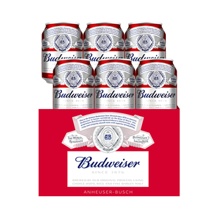 【天猫U先】百威啤酒经典迷你小罐255ml*6听红罐拉格