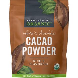 Viva进口天然有机无糖纯可可粉454g生可可cacao烘焙巧克力冲饮品
