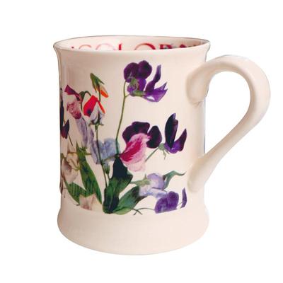 奶油手绘花卉马克杯陶瓷法式复古