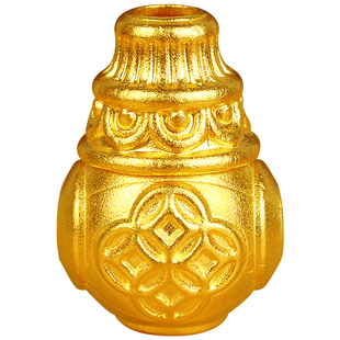 3D硬金金钱三通佛塔黄金转运珠足金999文玩长手串链配件顶珠男女