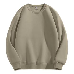 班尼路重磅圆领卫衣男2026春季新款米咖色美式复古男大学生上衣A