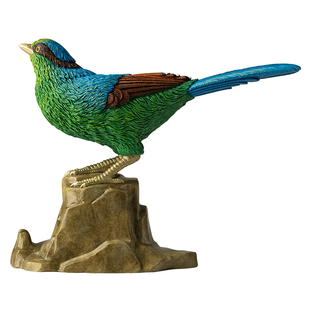铜师傅 铜摆件《铜师傅百鸟集》之蓝绿鹊 家居饰品 桌面摆件礼品