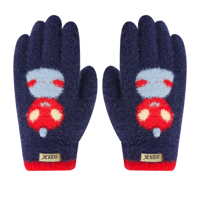 特步男孩针织手套奥特曼五指套