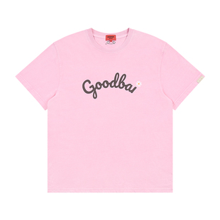 GOODBAI GOODEES 四叶草印花logo做旧水洗oversizeT恤