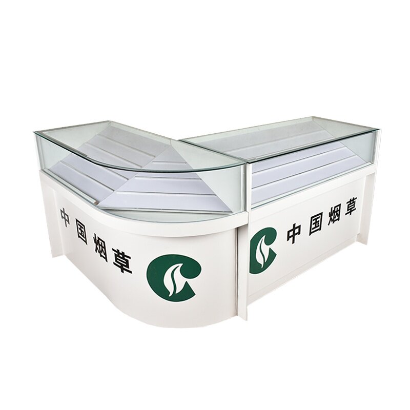 新款超市烟柜收银台转角柜木质烟草展示柜便利店推拉玻璃柜台组合
