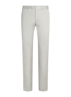 Suitsupply浅灰色棉混纺直筒裤