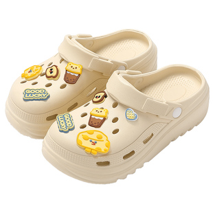 踩屎感洞洞鞋女款夏季外穿2026新款厚底增高海边沙滩eva拖鞋女士