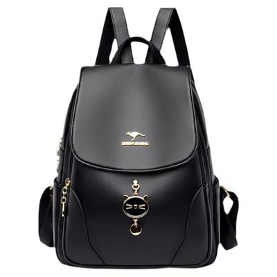 袋鼠正品真皮双肩包牛皮背包百搭