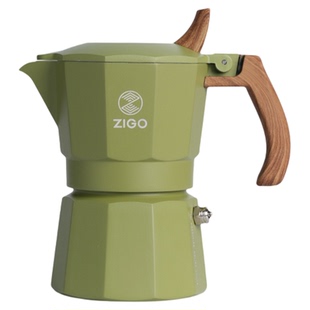 zigo摩卡壶双阀煮咖啡器具家用便携意式萃取手冲咖啡壶套装户外
