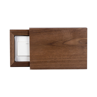 实木黑胡桃开关边框套装饰面板插座可定制遮挡防脏遮丑神器保护套