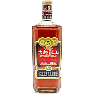 绍兴黄酒古越龙山金五年 库藏五年陈花雕酒金5年 500ML*6瓶整箱