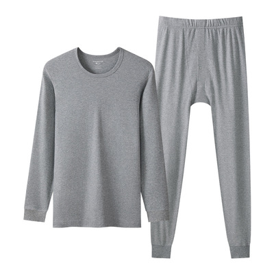 三枪男士薄款保暖内衣套装2025新款全棉圆领50高支纯棉长秋衣秋裤