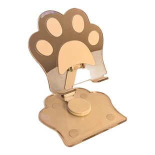 猫爪亚克力360旋转手机支架桌面ipad支架多功能通用平板支撑架便携式可折叠可调节直播支架懒人床头网课神器