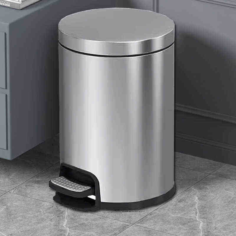 不锈钢垃圾桶家用客厅轻奢卫生间厕所厨房卧室大容量带盖脚踏式