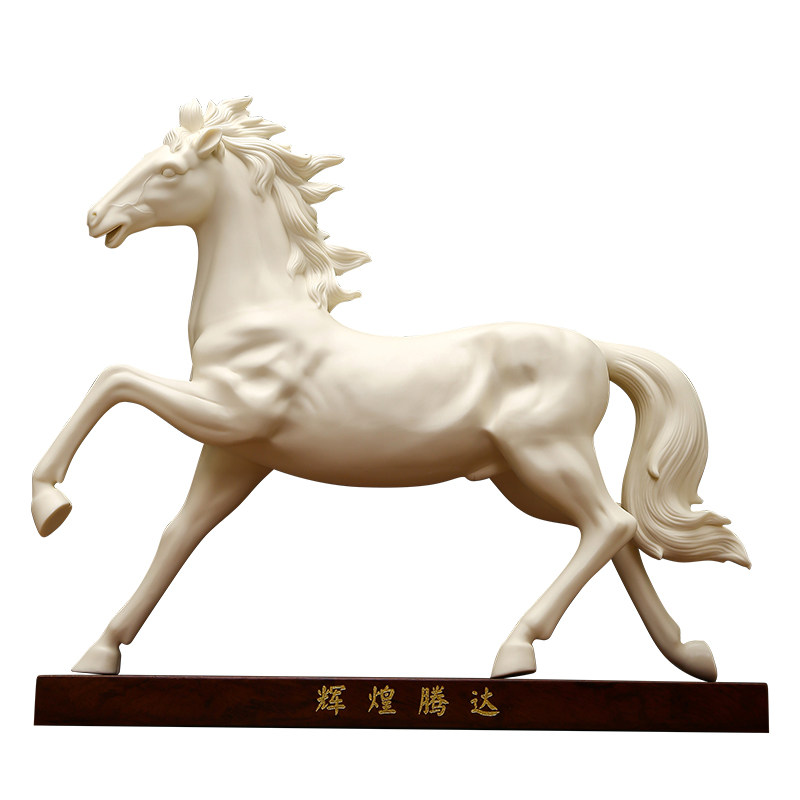 黼山堂《辉煌腾达》陶瓷马摆件